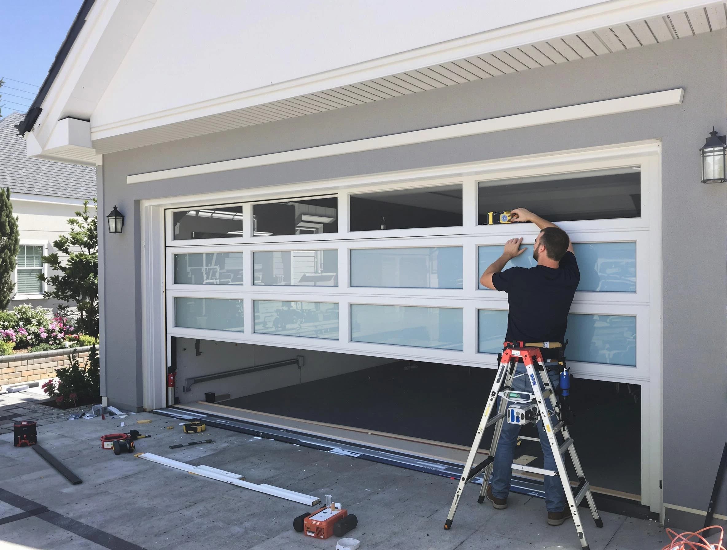 New Sewickley Garage Door Repair team performing garage door replacement in New Sewickley