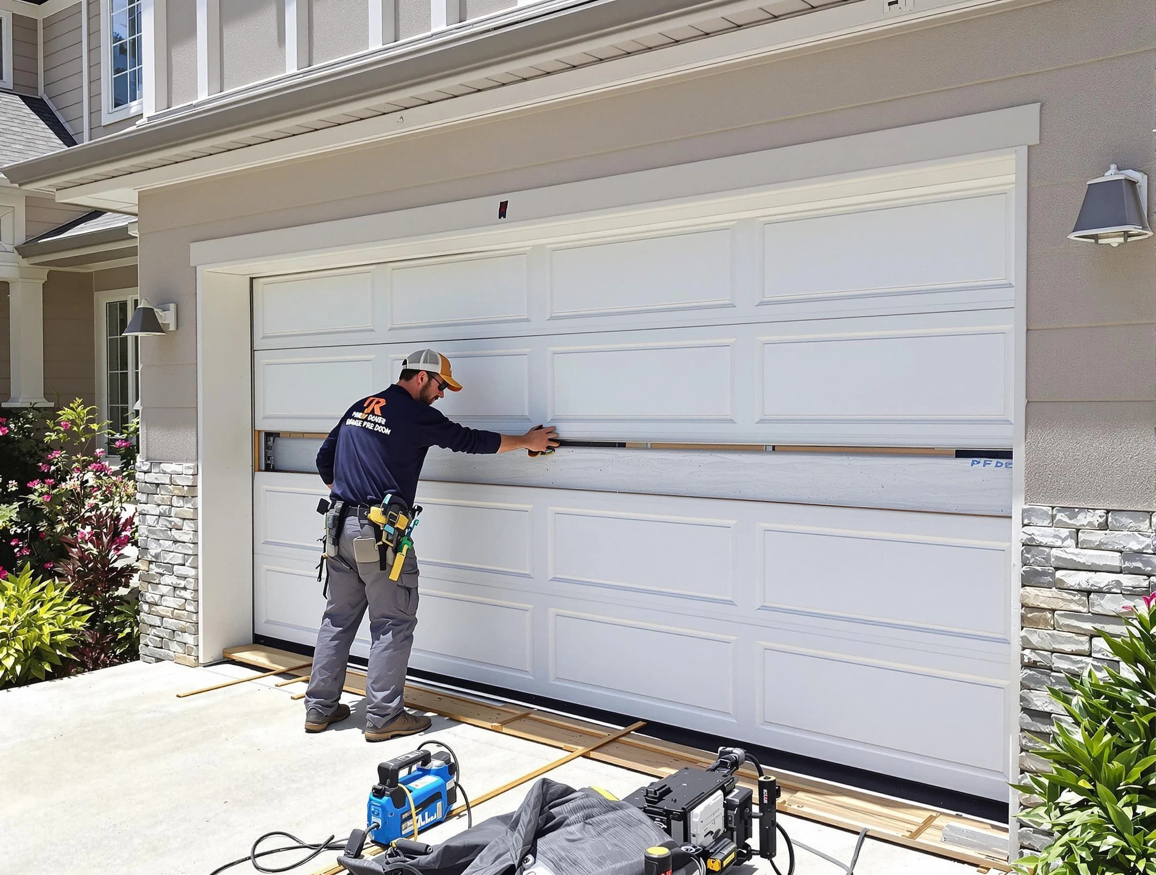 New Sewickley Garage Door Repair team performing complete garage door replacement at New Sewickley residence