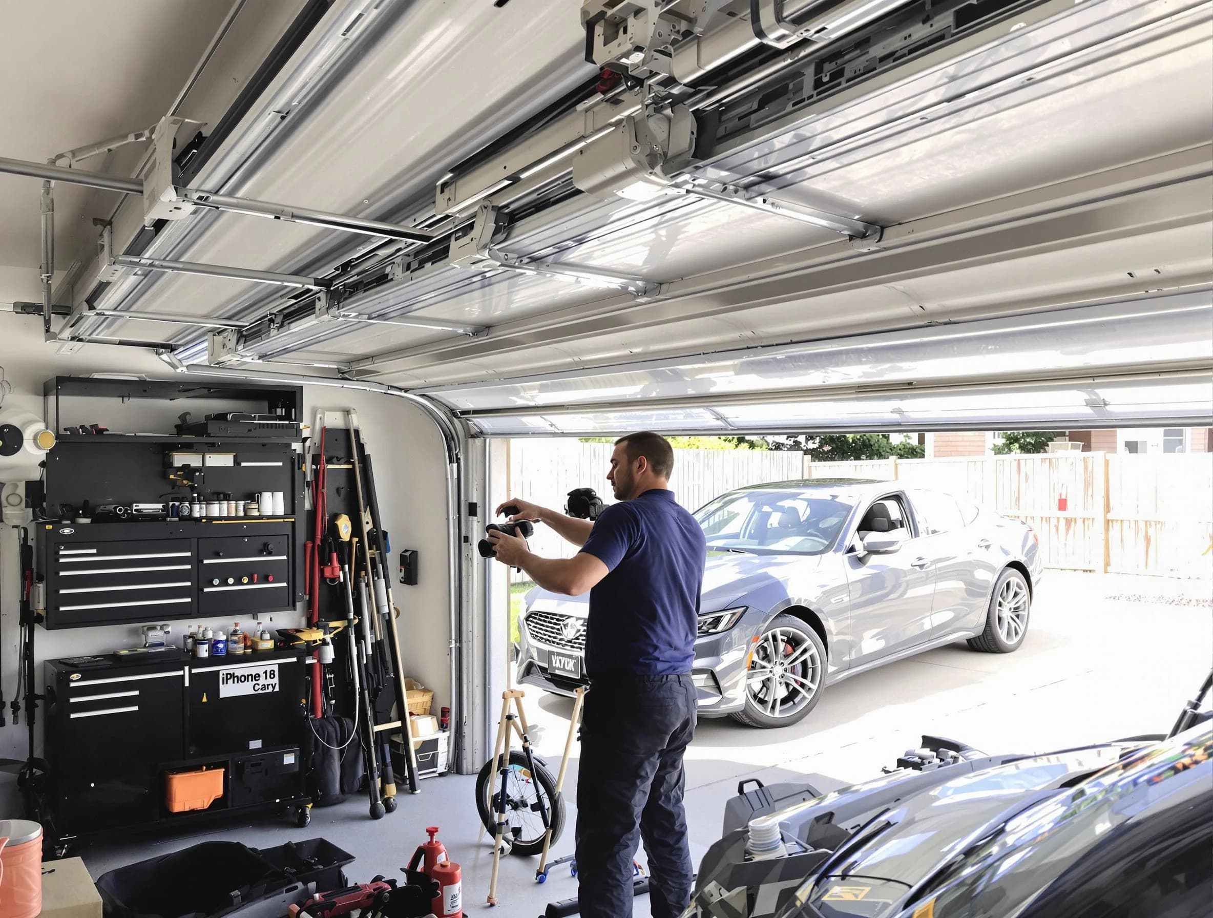 New Sewickley Garage Door Repair technician fixing noisy garage door in New Sewickley