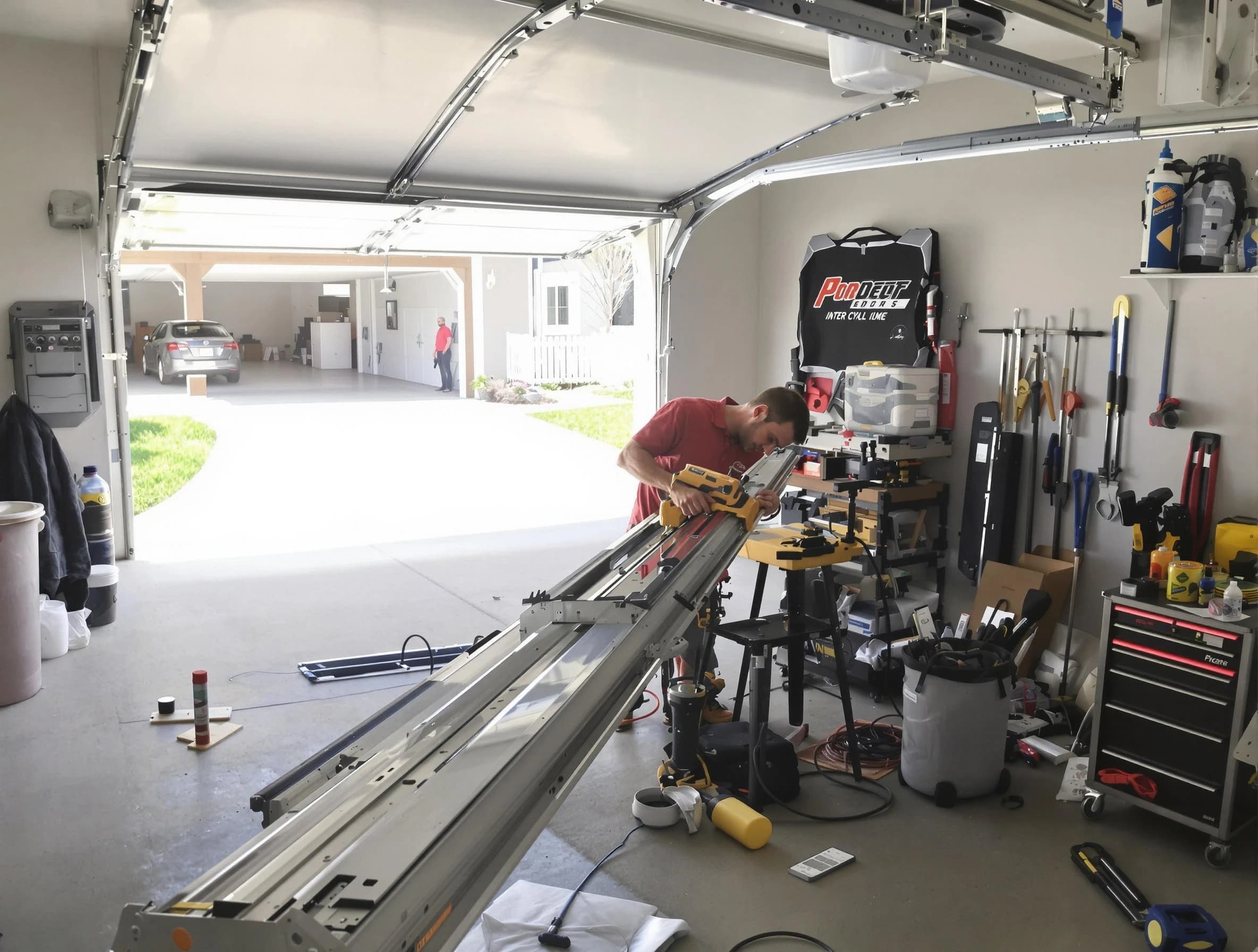 New Sewickley Garage Door Repair expert performing track repair in New Sewickley