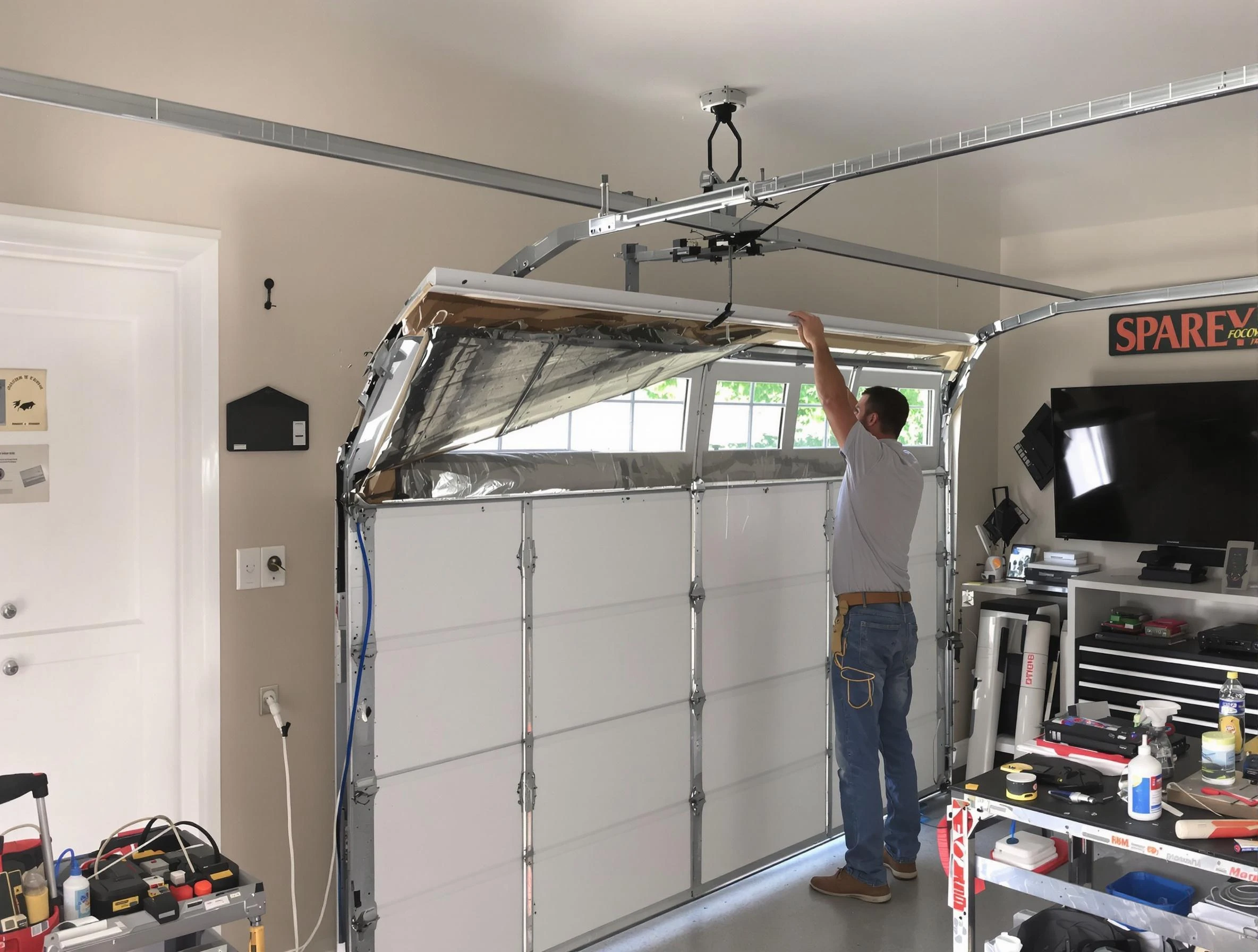 Garage door section replacement by New Sewickley Garage Door Repair in New Sewickley